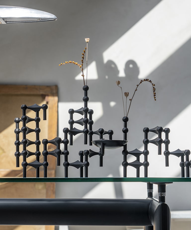 STOFF Nagel Ljusstake, Matt Svart 3-Pack - Bild 2