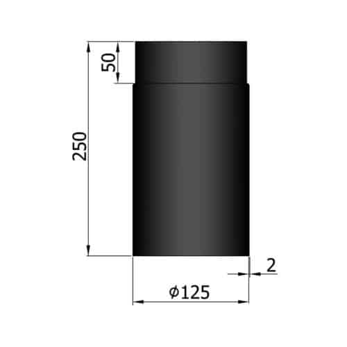 Rökrör L:250mm ø125