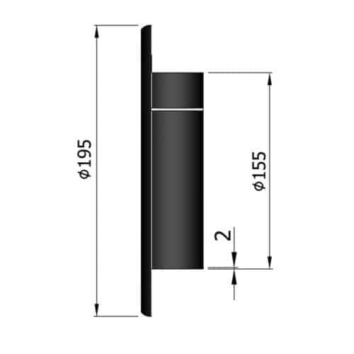 Avtäckning Ø195mm till murstos