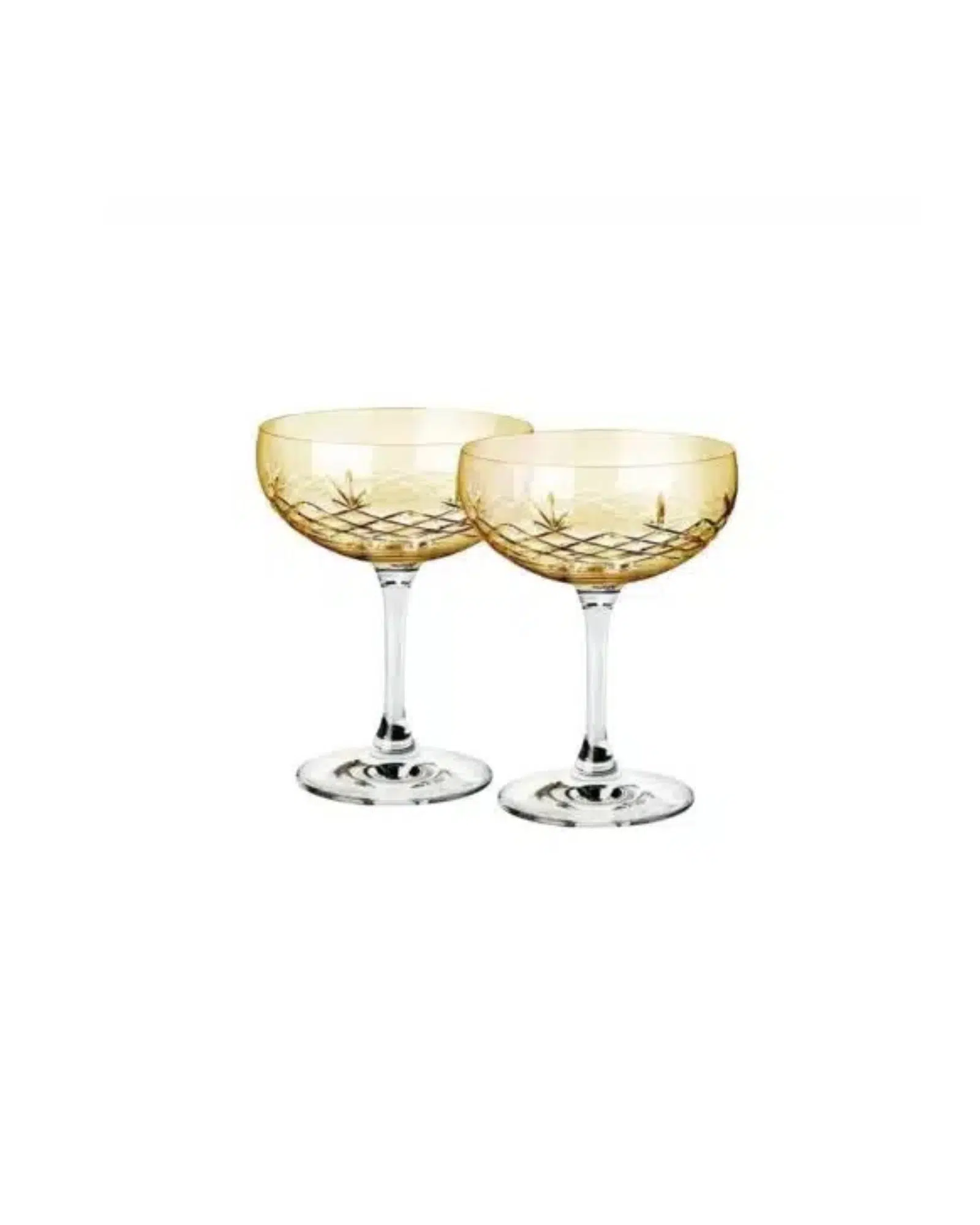 Frederik Bagger Kristallglas Crispy Gatsby citrine/gul 2-pack