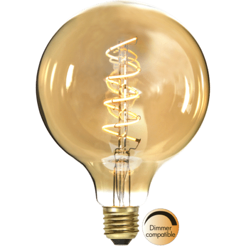 LED-LAMPA E27 G125 DECOLED SPIRAL AMBER