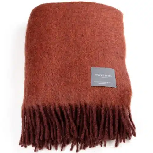 Stackelbergs Pläd Mohair Bordeaux & Brick melange