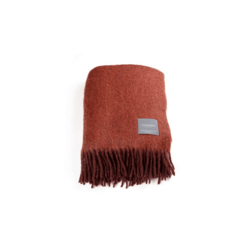 Pläd Mohair Bordeaux & Brick melange