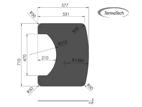 Termatech Formskuren golvplåt TT20+TT21+TT23 lille 710x577mm