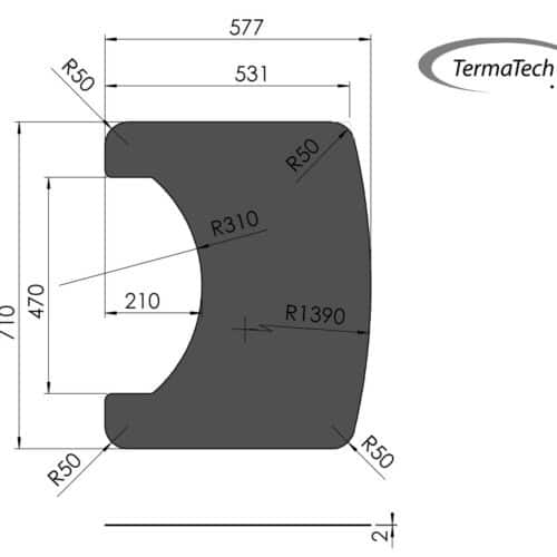 Termatech Formskuren golvplåt TT20+TT21+TT23 lille 710x577mm