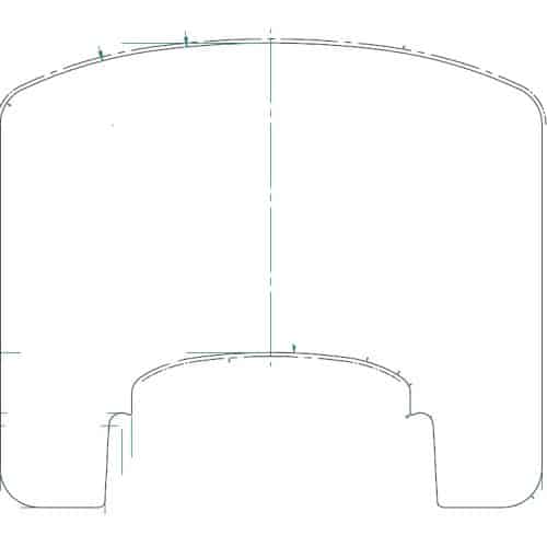 Contura 800 style Golvskydd i glas, kort modell, svart screenprint