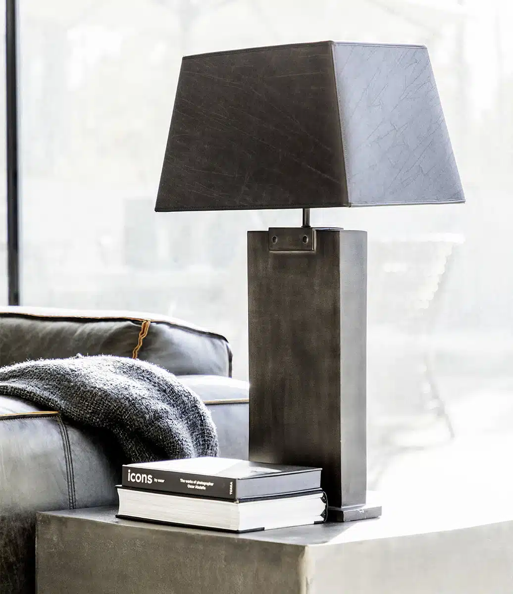 Artwood Lampskärm Läder rektangulär varmgrå - Bild 2