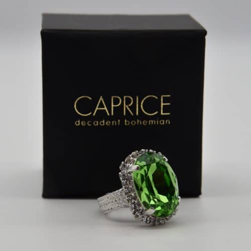 Kelly II Ring Rhodium Peridot