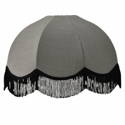 Lampskärm Carolin Natur m svart frans