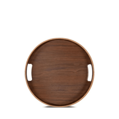 Hanna rund bricka Mörkbrun