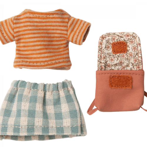 Maileg Kläder & Väska Storasystermus - Old Rose