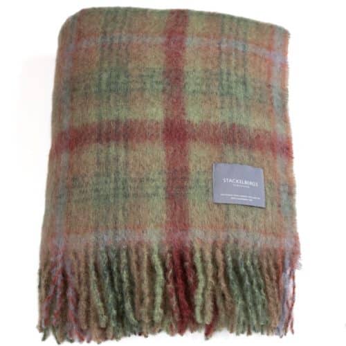 Stackelbergs Pläd Mohair Moss & Fired Earth Check