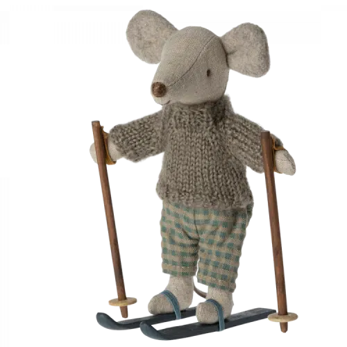 Maileg Vintermus med skidset, storebror
