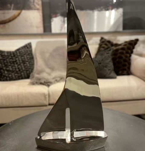 Segelbåt i nickel 27x8x50h