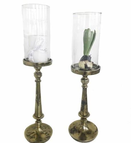 Ljusstake Med Glaskupa