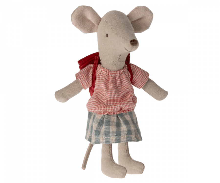 Maileg Trehjuling Mus Storasyster Röd