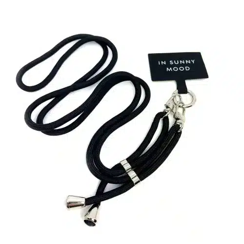 Mobilhalsband Svart Silver