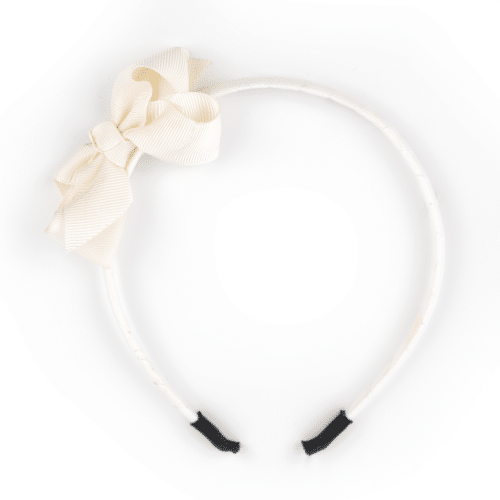 Buzy Lizzie Diadem med rosett benvitt