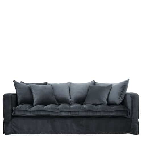 Artwood Tygsoffa Greenwich Velvet Iron Grey 3-Sits
