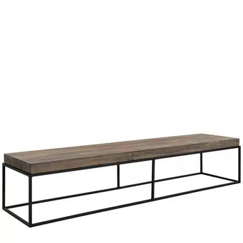 Artwood CARLISLE Mediabänk – Massiv ek och svart metall