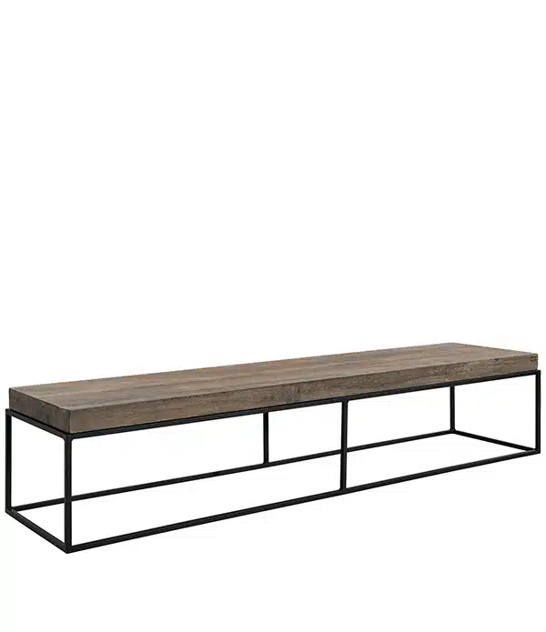 Artwood CARLISLE Mediabänk – Massiv ek och svart metall