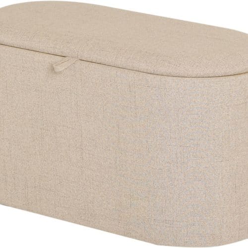 MAIKO Sittpuff/sidobord, oval, grå/beige