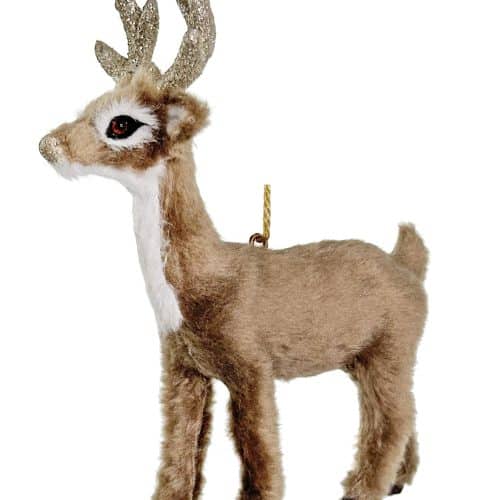 Ren Brun med Glittriga Horn 12cm