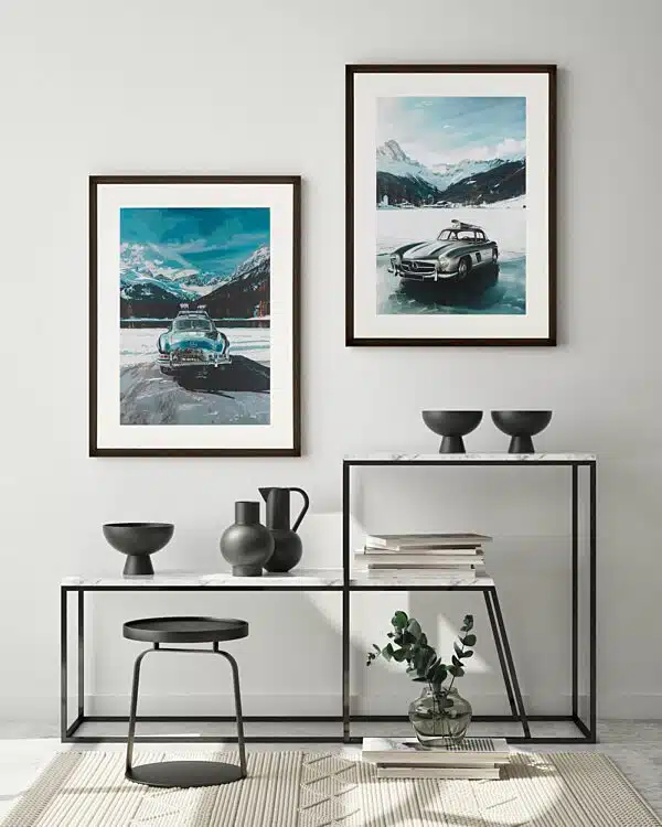 Tavla Visit St. Moritz in a Mercedes 70 x 90 cm - Bild 2