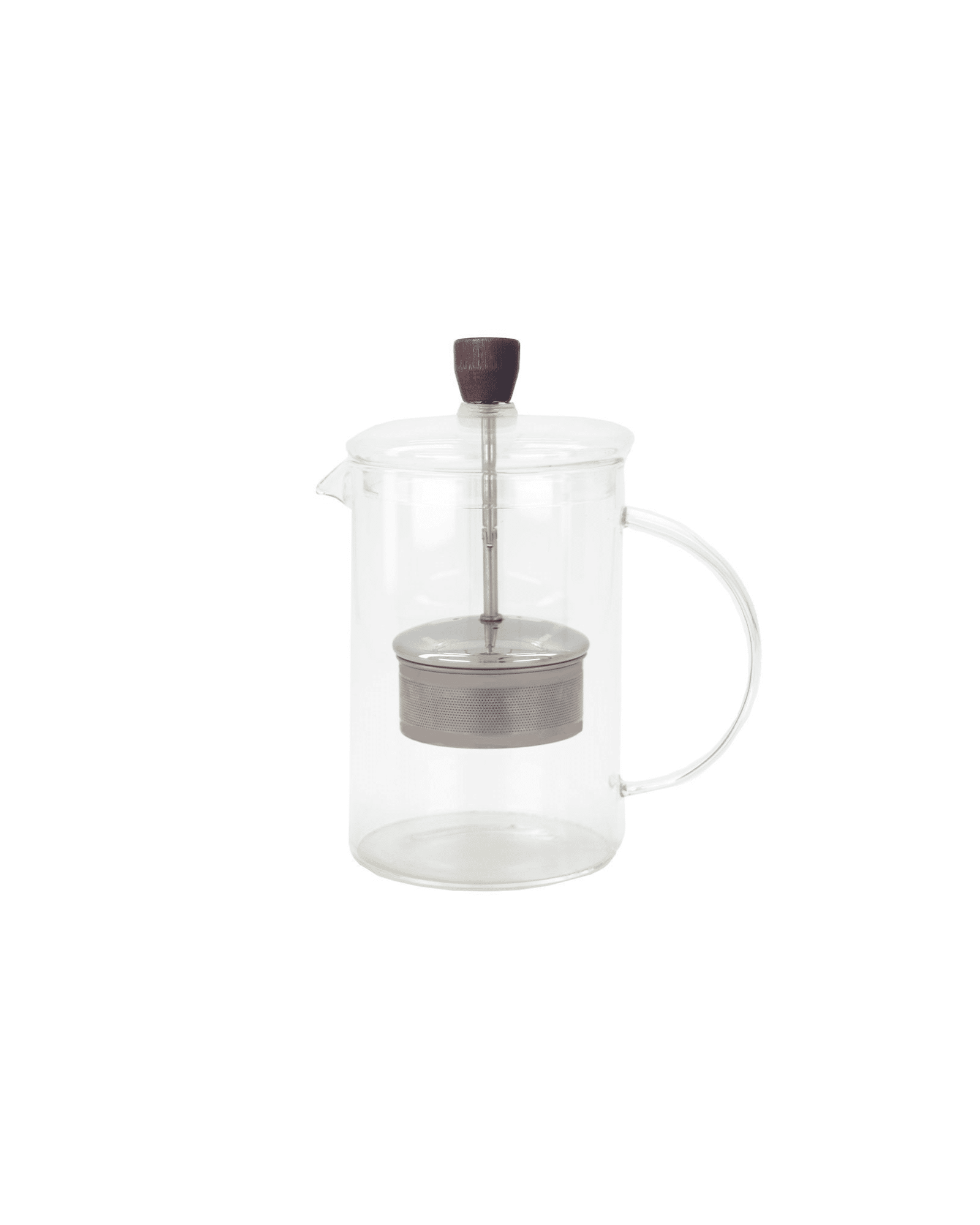 ERNST Tekanna i glas, mörk träplupp