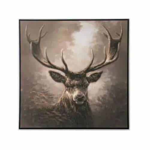 Tavla hjort med svart ram 100x100cm Jens Flesjå