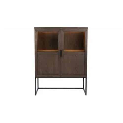 ZION Lågt vitrin i brun oljad ekfaner