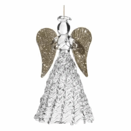 Shishi Glas ängel klar spunnen kjol champagne