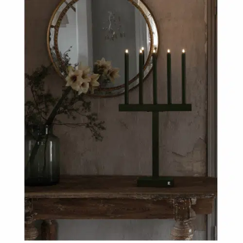 By Rydéns Glimmer Adventsljusstake H75cm LED Mörkgrön