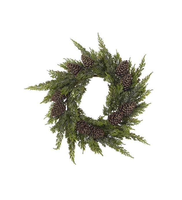 Cypresskrans med kottar 50cm