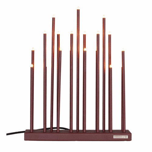 Elflugan adventsljusstake – oxidröd