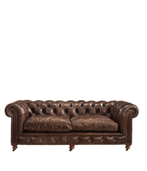Artwood Kensington Skinnsoffa Leather vintage cigar