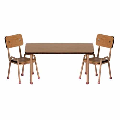 Maileg Bord och stolset, Mus - Mörk puder