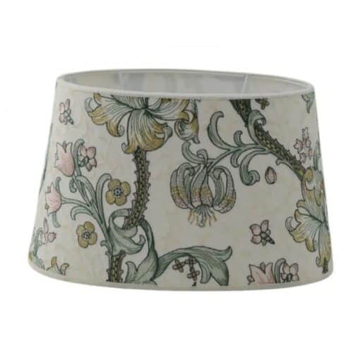 Lampskärm Golden Lily Embroidery Oval Linen/Blush William Morris