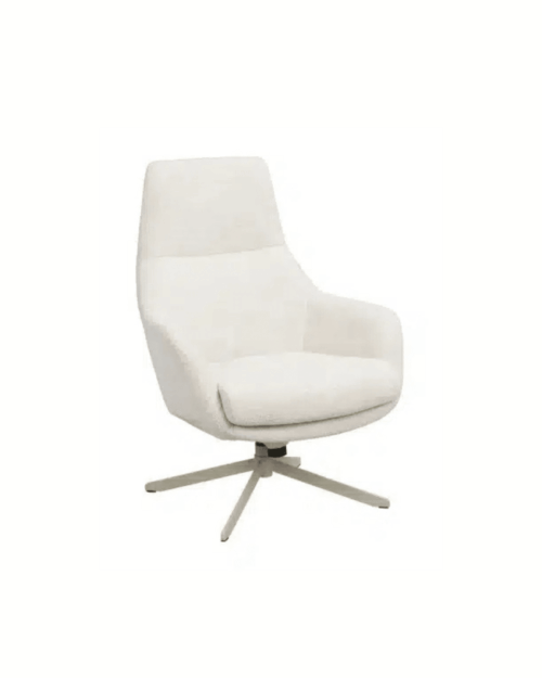 Rowico Conroe fåtölj ljusbeige tyg/beige metall snurr