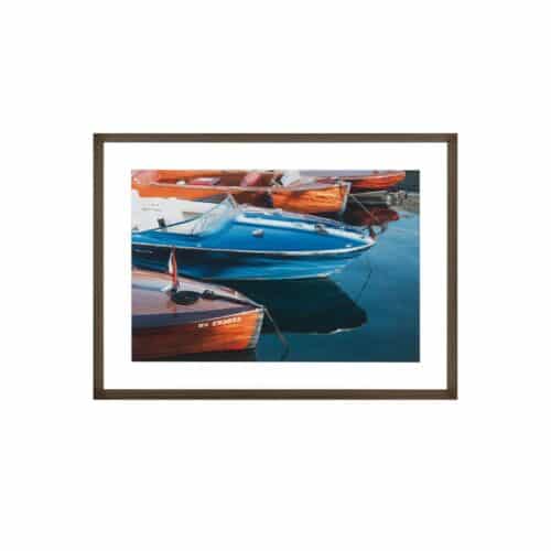 Tavla Dock med brun ram 70 x 95 cm