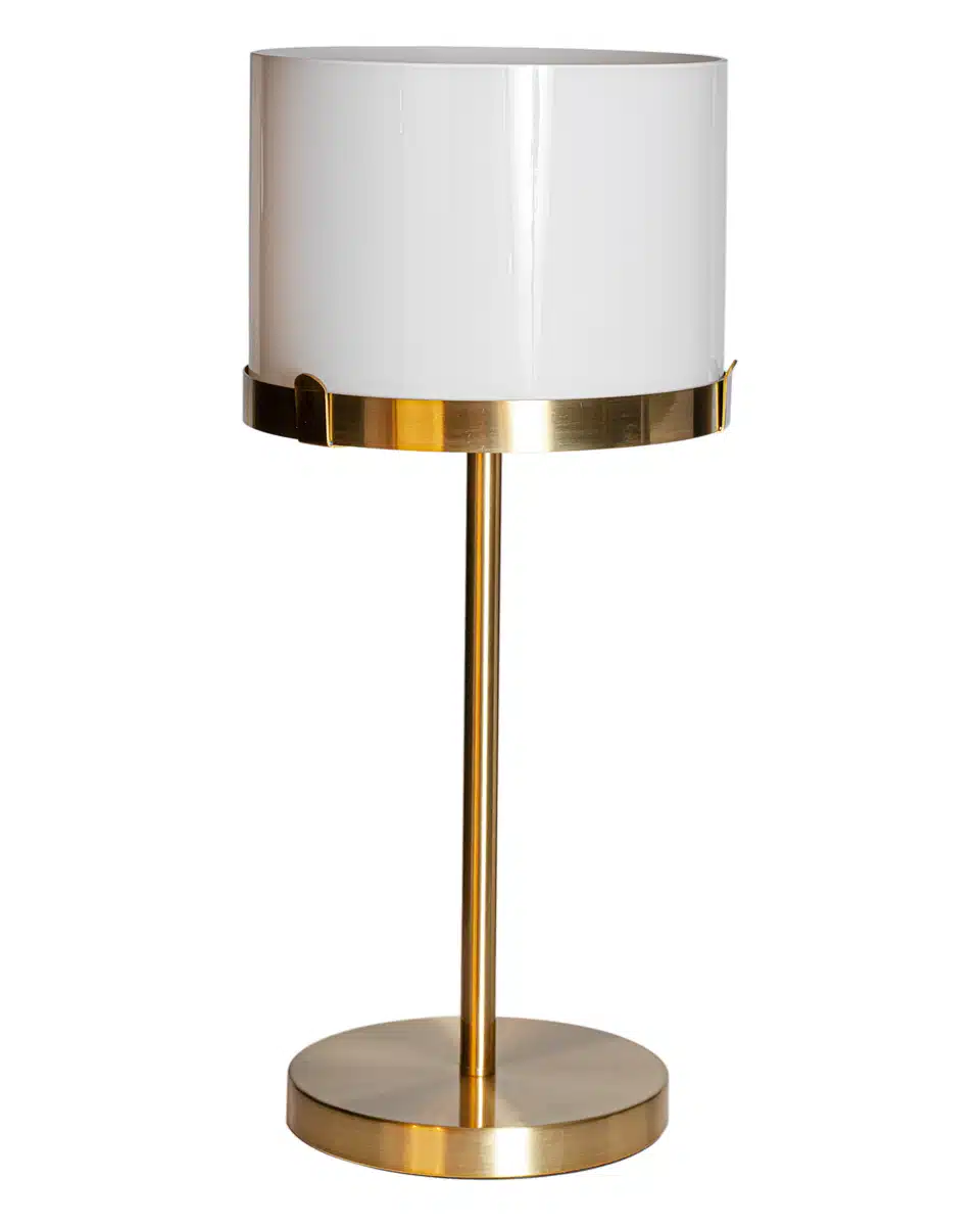 Marcel Bordslampa H55 cm – Mässing & Opalvit Glas - Bild 5