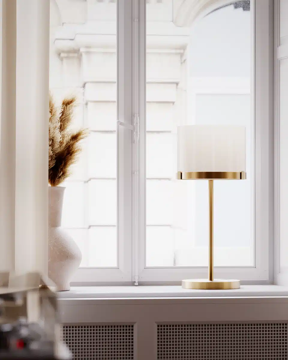 Marcel Bordslampa H55 cm – Mässing & Opalvit Glas - Bild 2