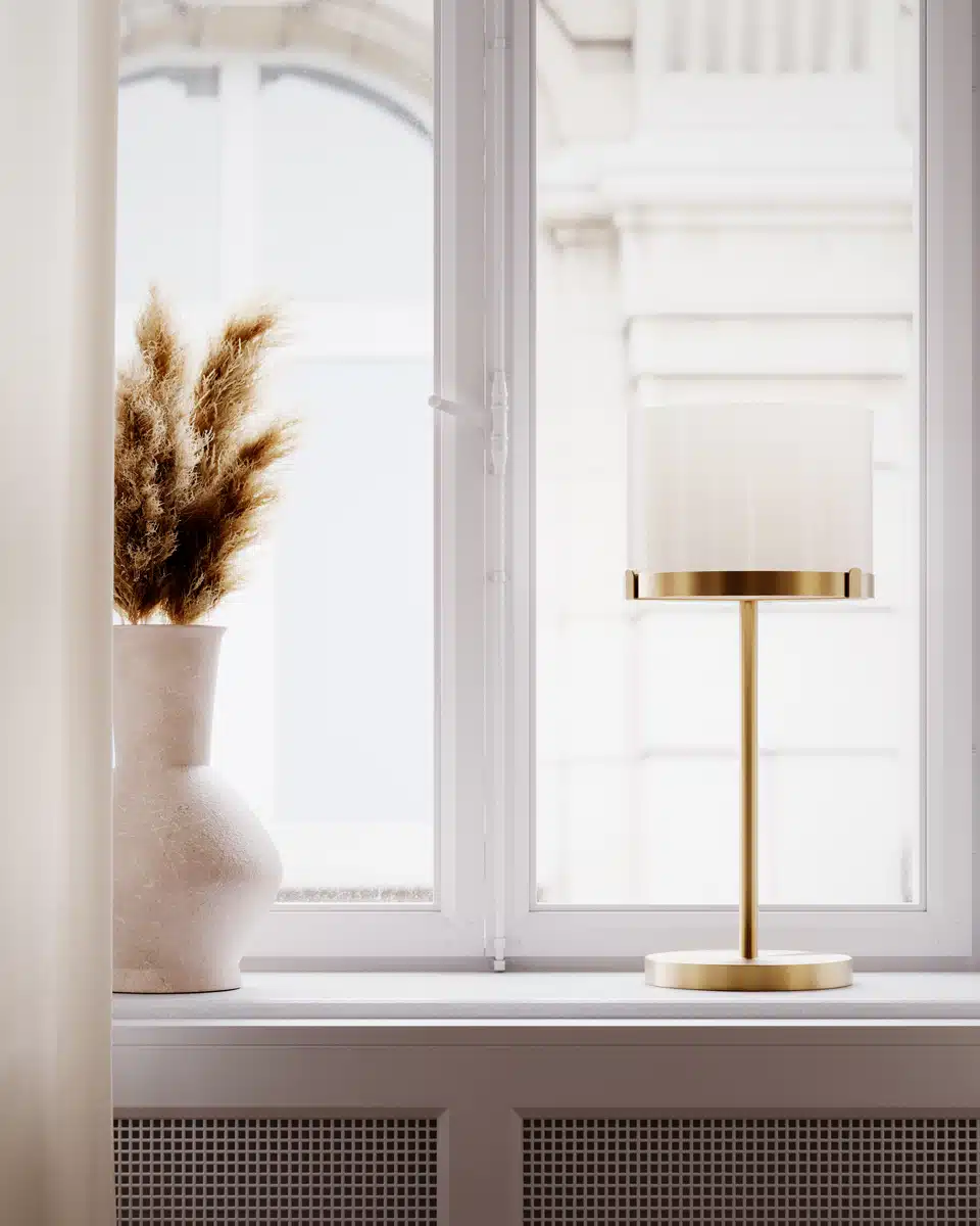 Marcel Bordslampa H55 cm – Mässing & Opalvit Glas - Bild 4