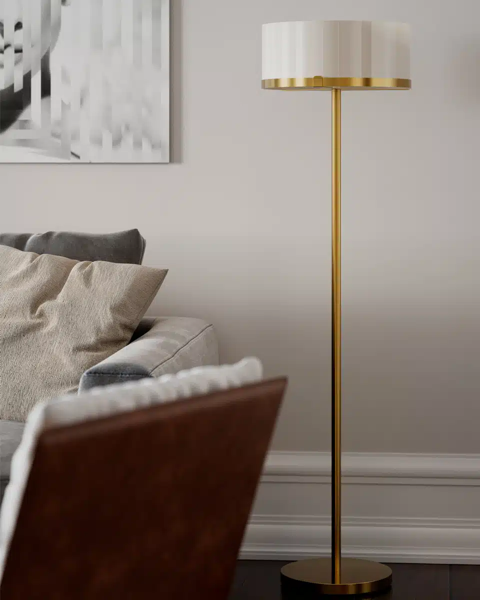 Marcel Bordslampa H55 cm – Mässing & Opalvit Glas - Bild 10