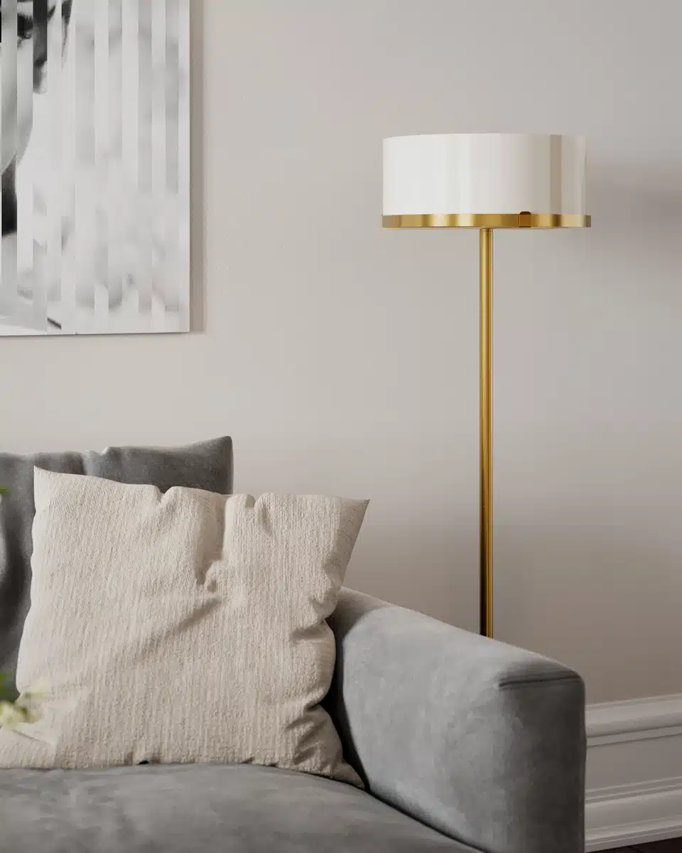 Marcel Bordslampa H55 cm – Mässing & Opalvit Glas - Bild 9