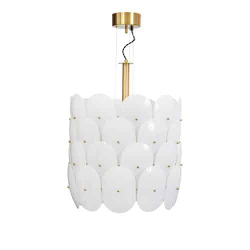 By Rydéns Omlott taklampa Ø50 cm mässing/vit