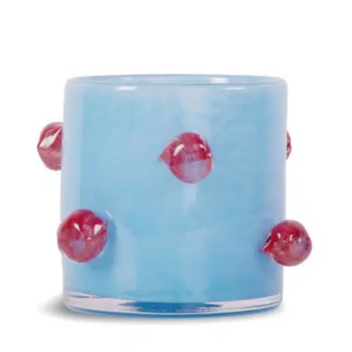 ByON Ljuslykta Arlo XS Ljusblå/ vinröd