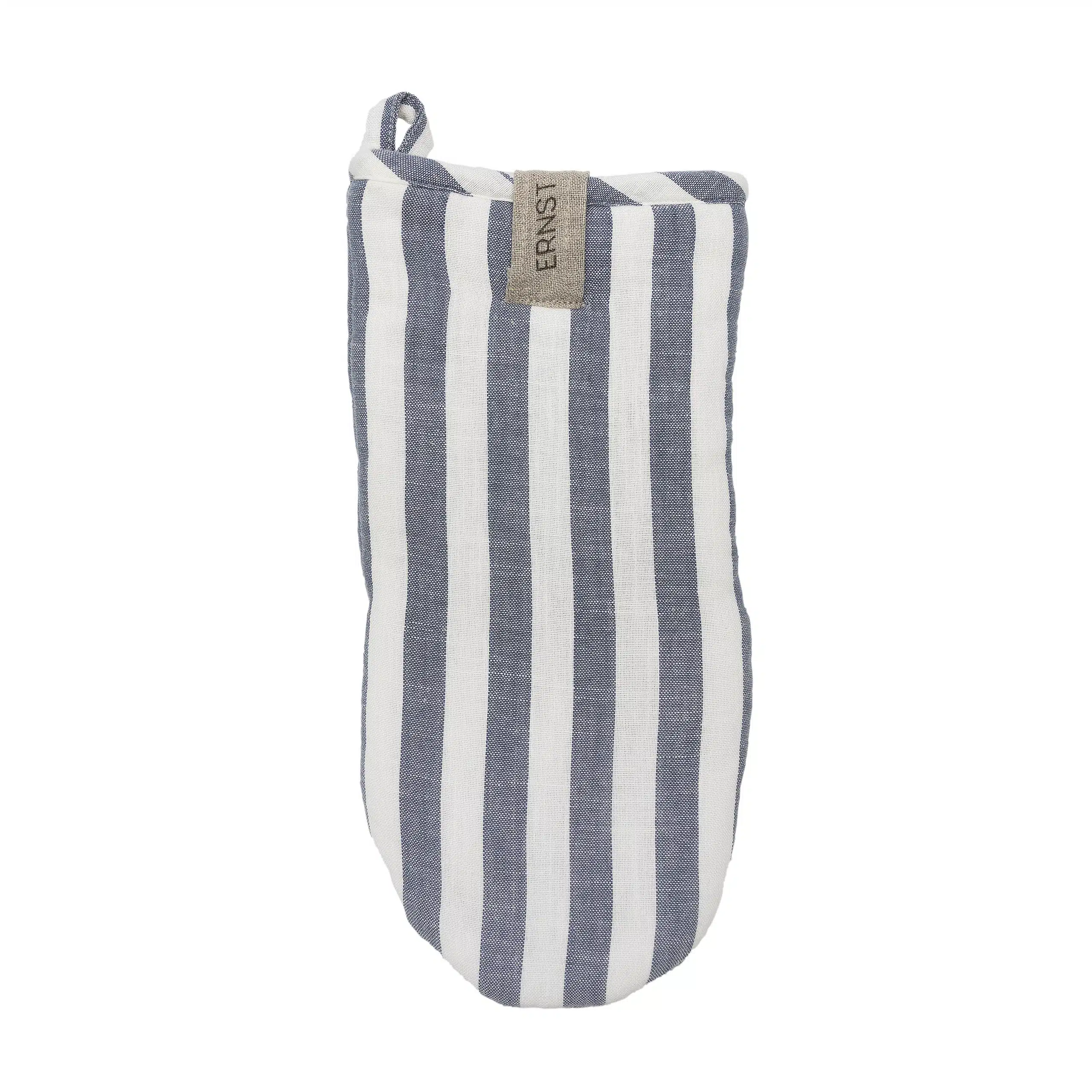 ERNST Grillvante bred rand blå/vit