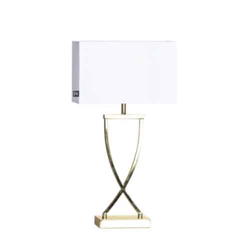 By Rydéns Omega bordslampa H52 cm mässing/vit