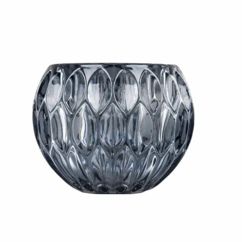 Ljuslykta Glas Blågrå Ø12x10cm